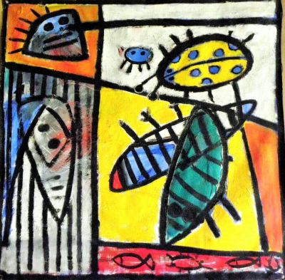 peinture figurative insectes