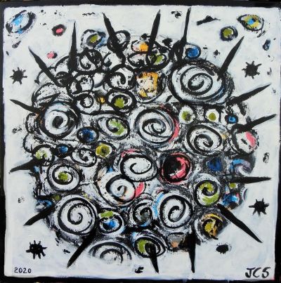 Peinture abstraite acrylique sur toile coton